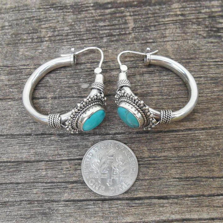Elegante sterling zilveren oorbellen met turquoise