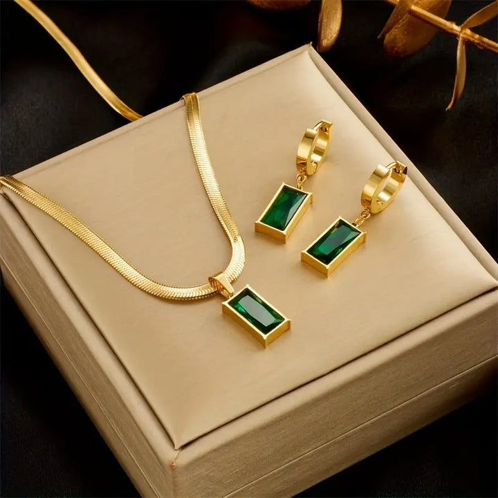 Gouden Edelsteen Sieraden Set