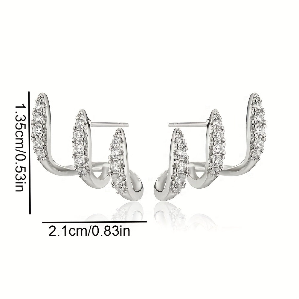 Elegante Oorbellen met Drie Klauwen van Strass