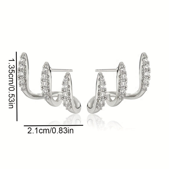 Elegante Oorbellen met Drie Klauwen van Strass