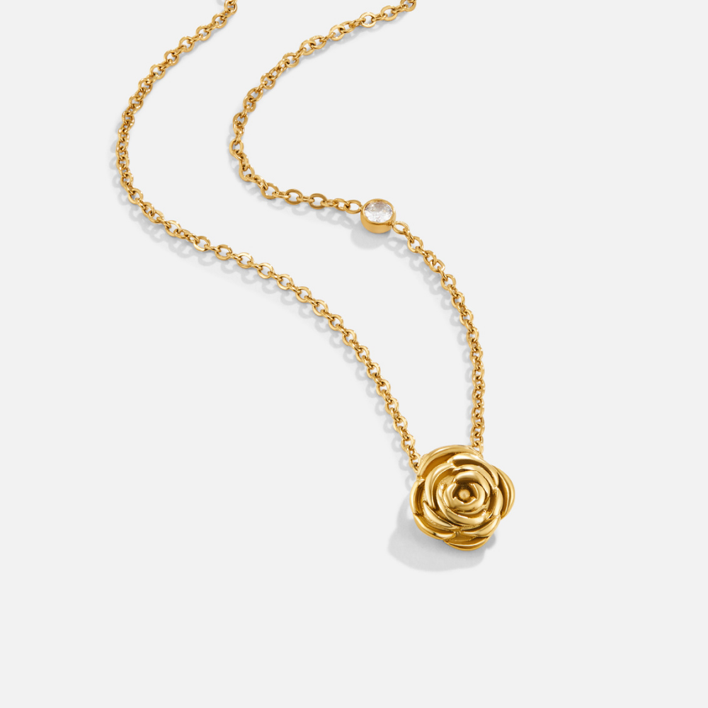 Halsketting met Gouden Rozenhanger