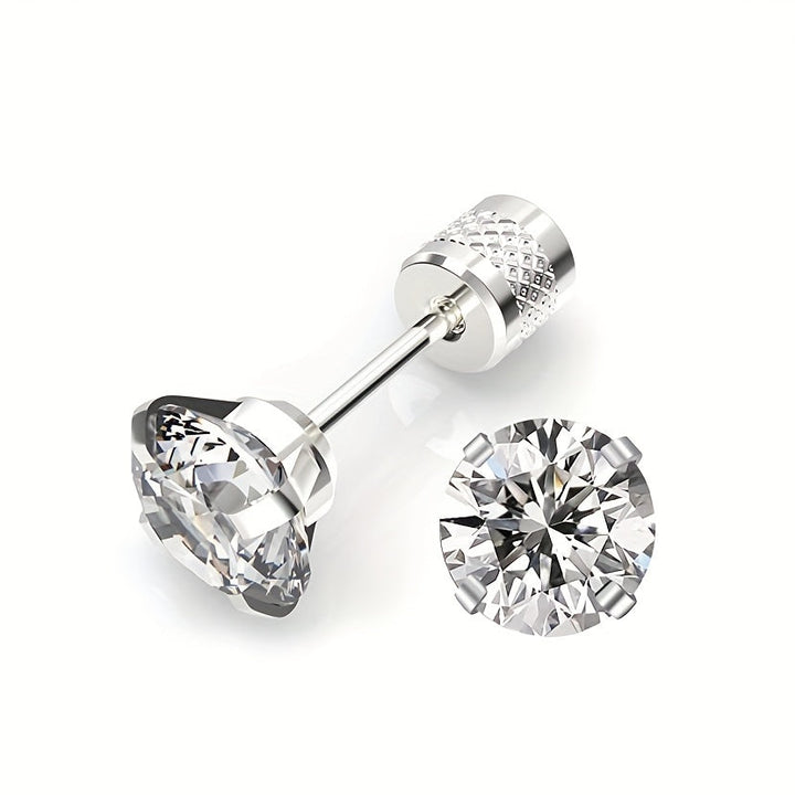 Klassieke Solitaire Oorbellen | Wit Goud