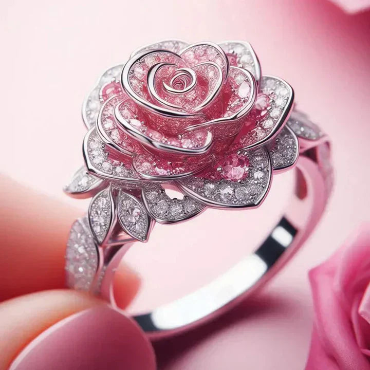 Exotische Bloemige Ring van Zilver