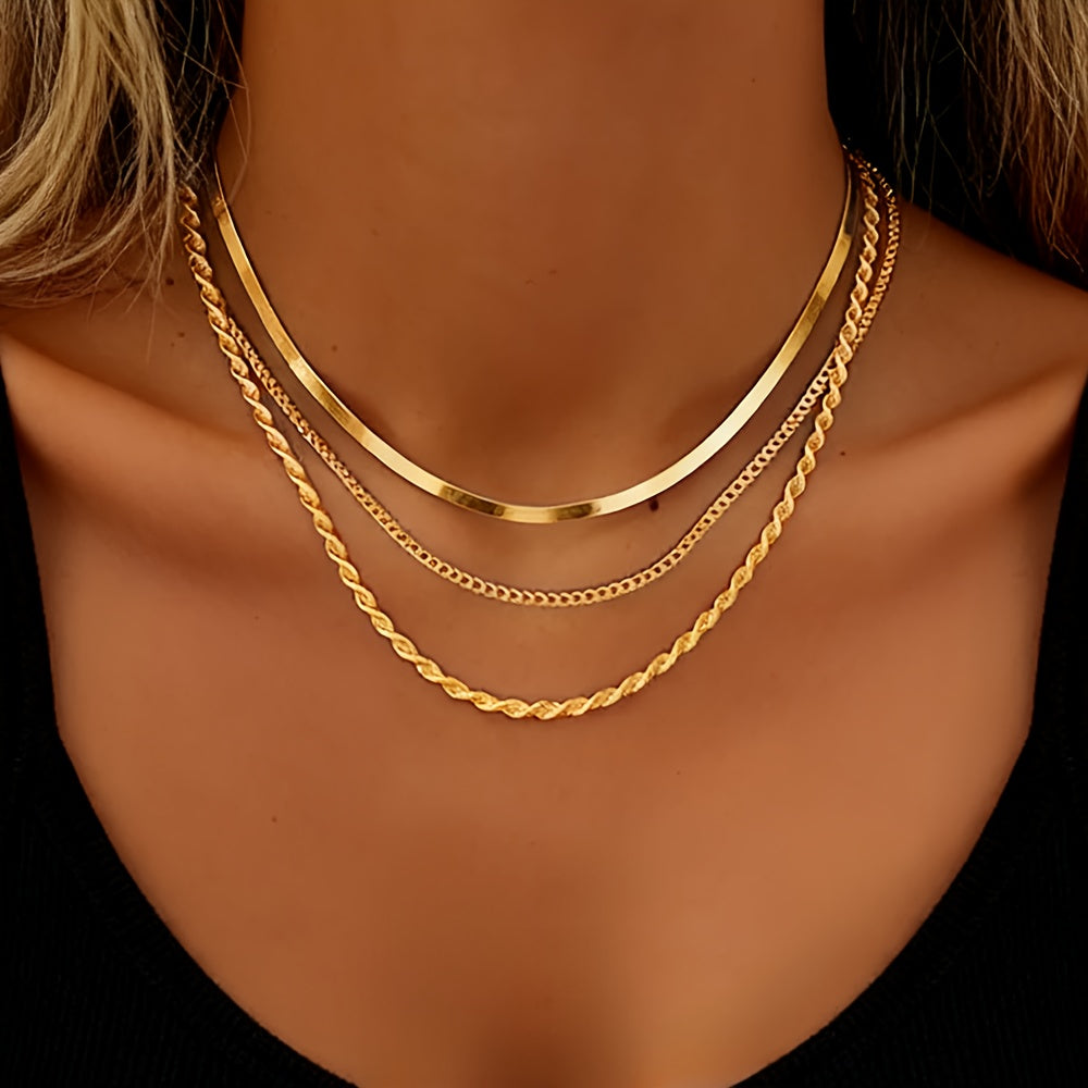 Elegante dubbele gouden halsketting