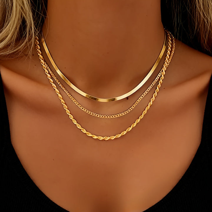 Elegante dubbele gouden halsketting