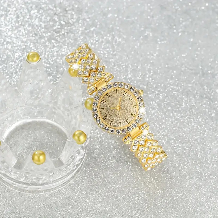 Gouden Horloge en Armband Set in Goud