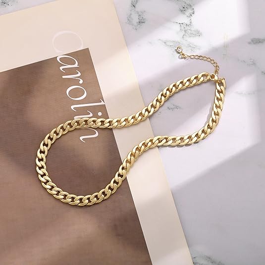 Chunky collier met cubaanse schakels