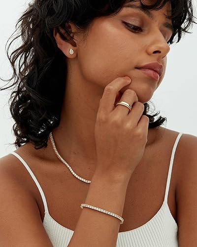 Gouden tennisarmband met moissaniet