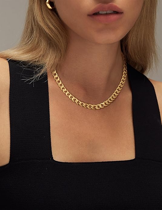 Chunky collier met cubaanse schakels