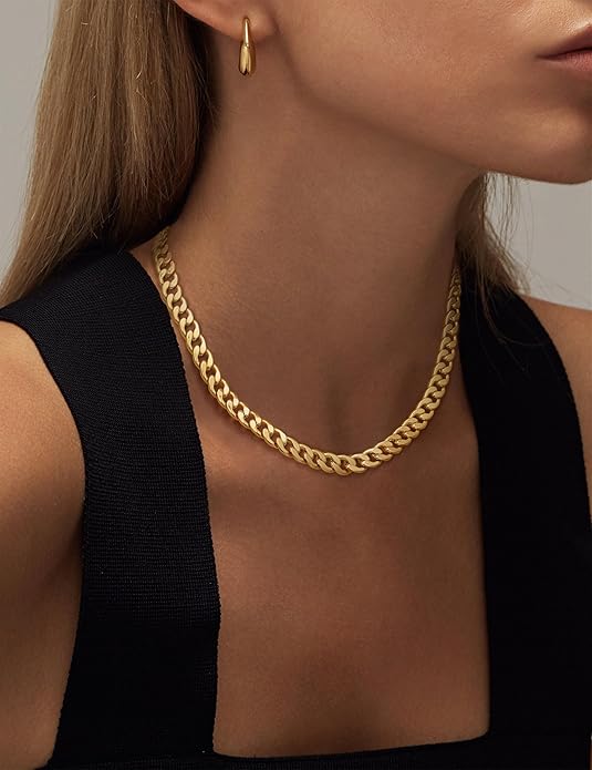 Chunky collier met cubaanse schakels