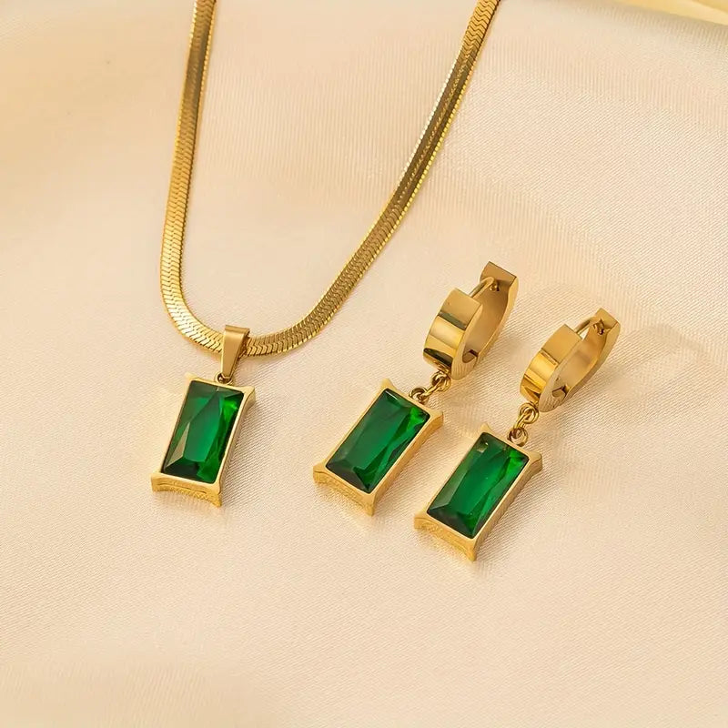Gouden Edelsteen Sieraden Set