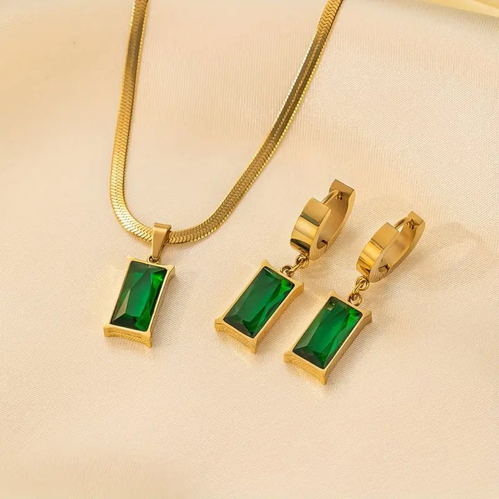 Gouden Edelsteen Sieraden Set