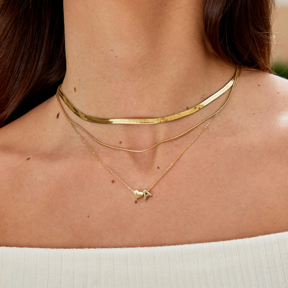 Tijdloos Initiaal Collier met Hart Hanger