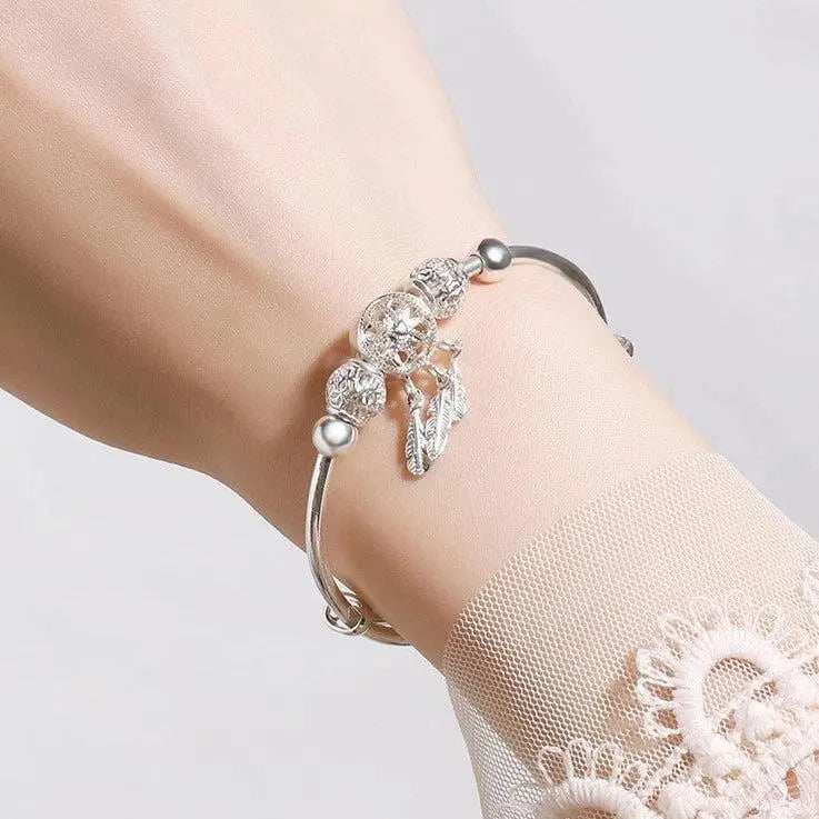 Rigid Dreamcatcher Bracelet in Silver
