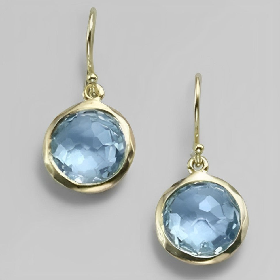 Chique Oorbellen met Blauwe Kristal