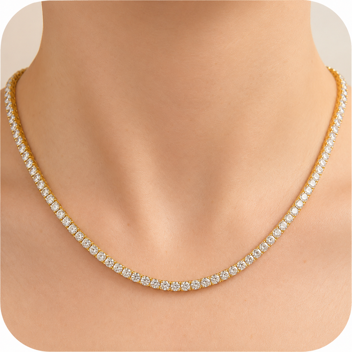 Tennis Ketting in Goud