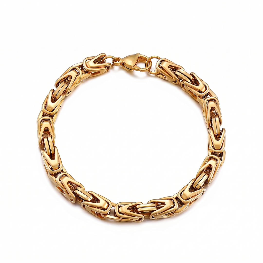 Lucian Crown Link Armband | Wit Goud
