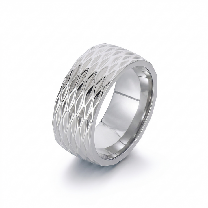 Kaelis Grid Band Ring | Goud
