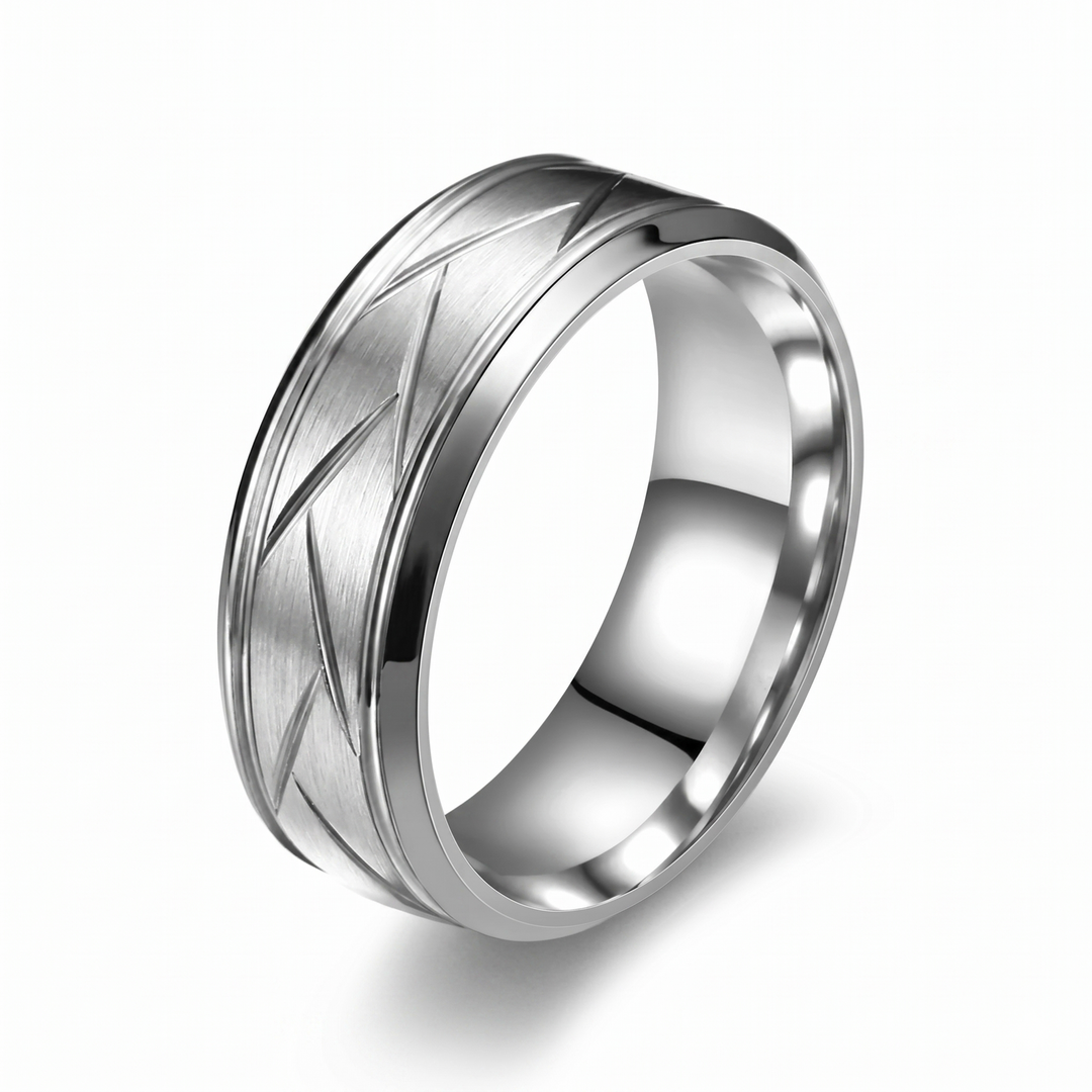 Heston Cutline Ring | Wit Goud