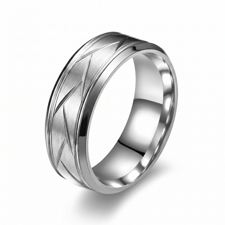 Heston Cutline Ring | Wit Goud