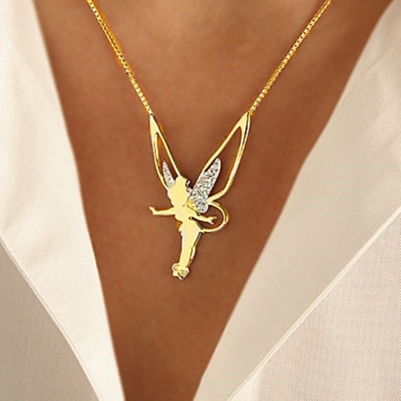 Gouden collier met feeënhanger