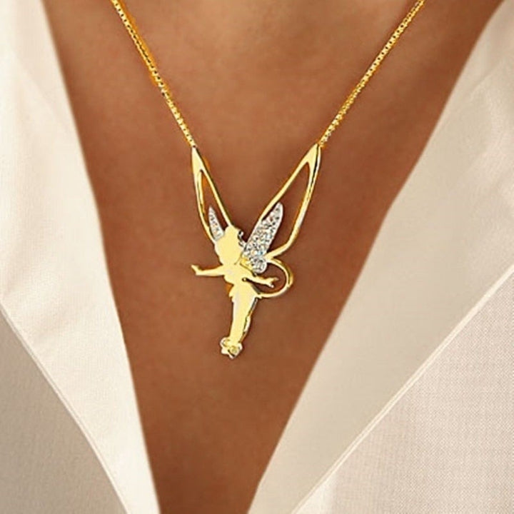 Gouden collier met feeënhanger