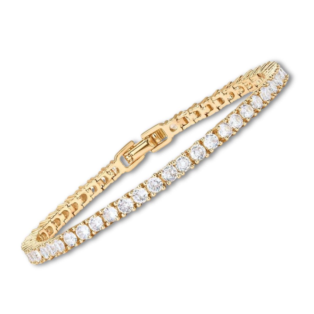 Gouden tennisarmband met moissaniet