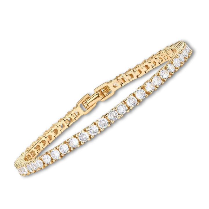 Gouden tennisarmband met moissaniet