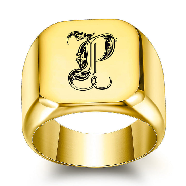 Classic Noble Initial Ring | Goud