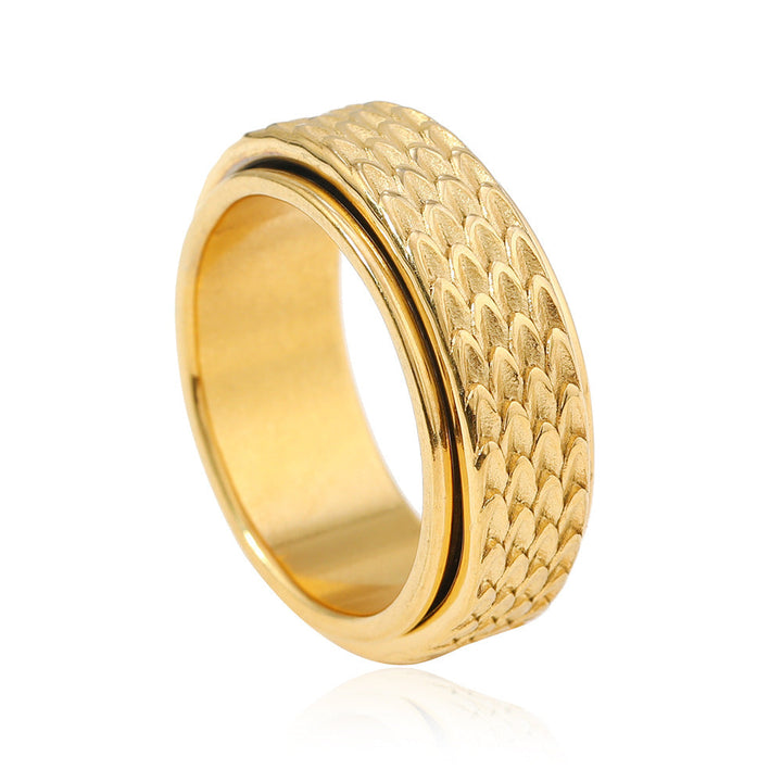 Toren Scale Spinner Ring | Wit Goud