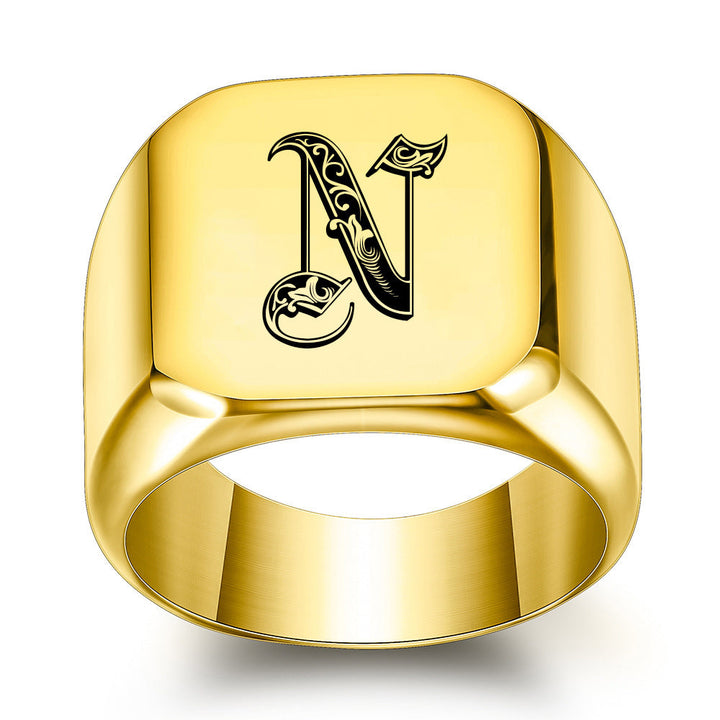 Classic Noble Initial Ring | Goud