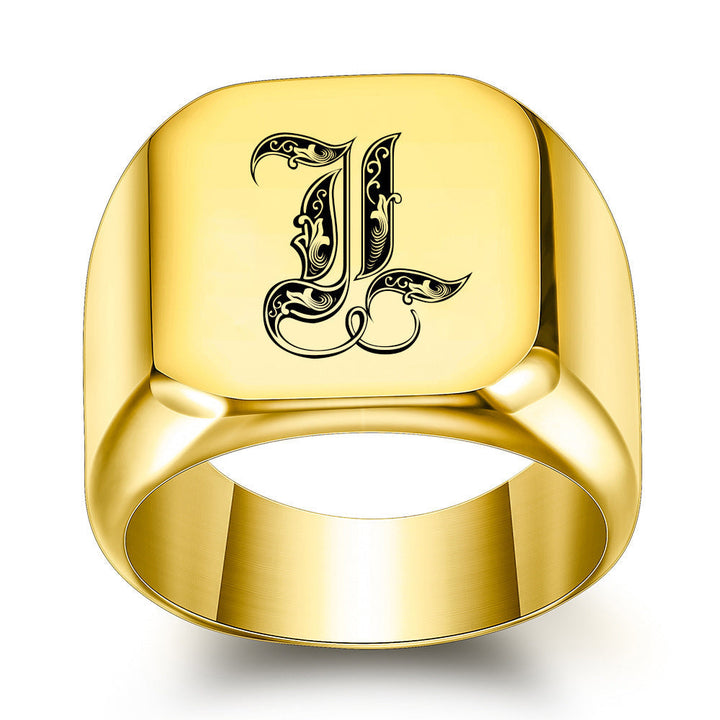 Classic Noble Initial Ring | Goud