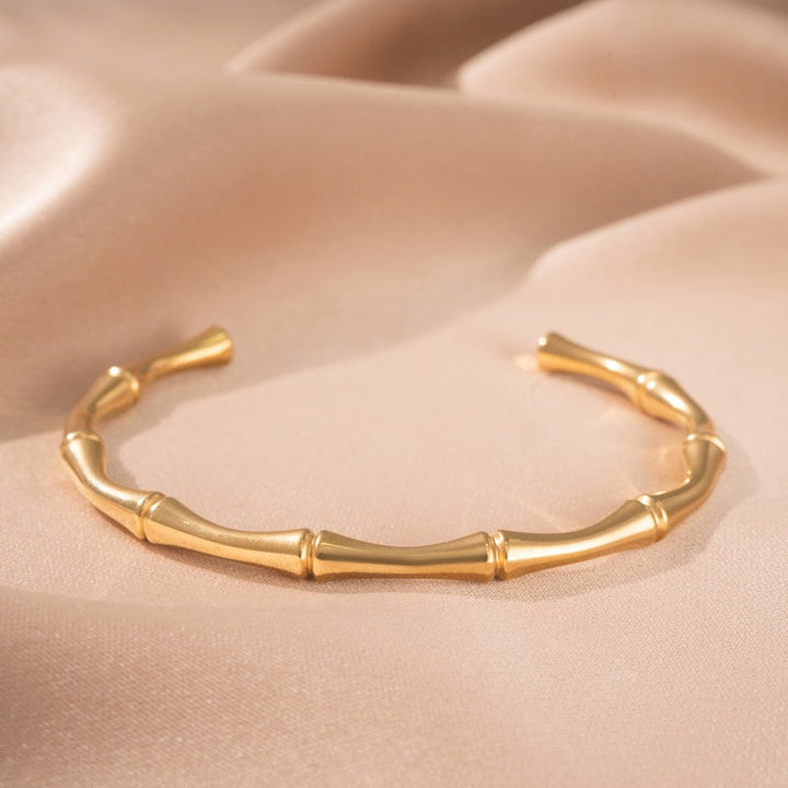 Bamboe Cuff Armband | Goud