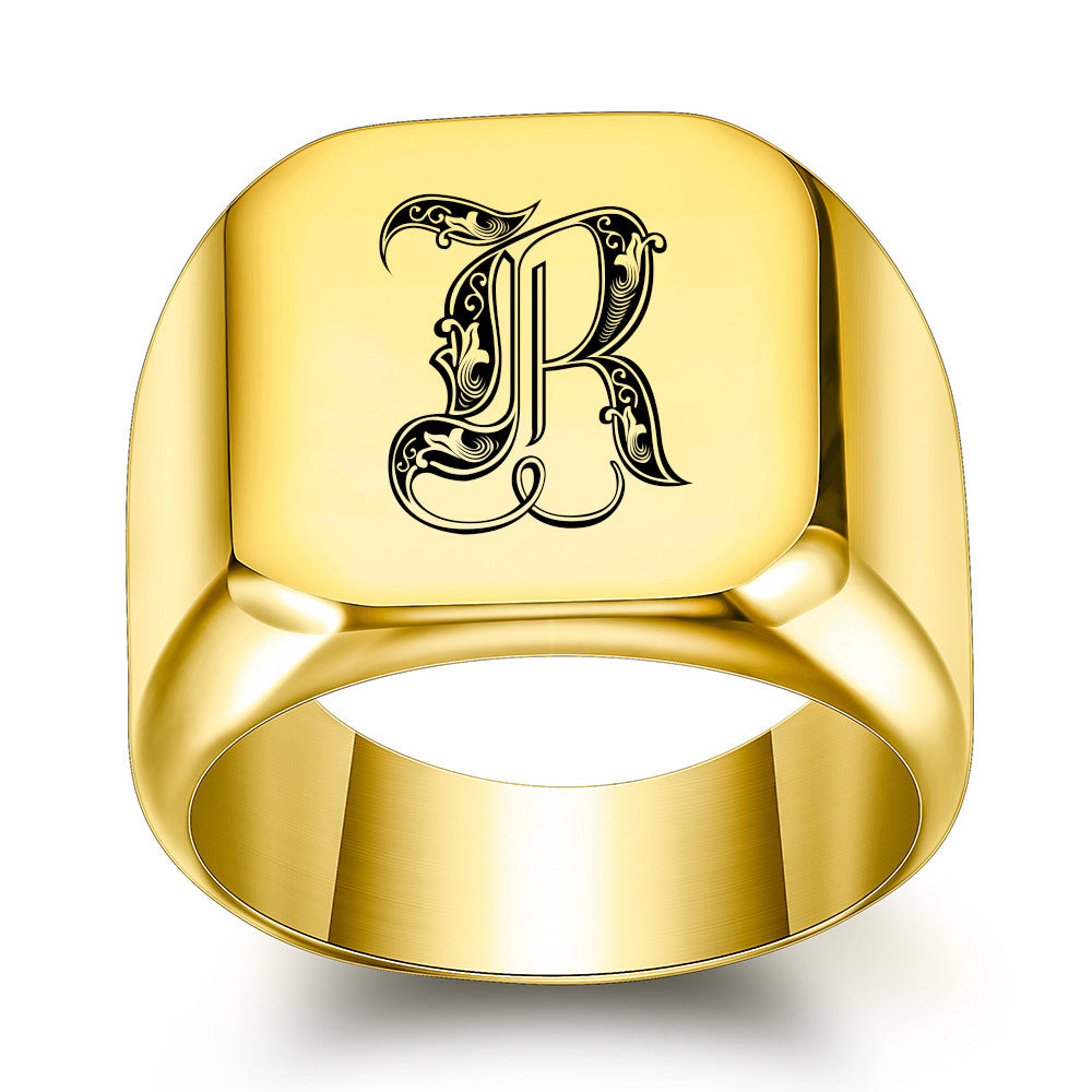 Classic Noble Initial Ring | Goud