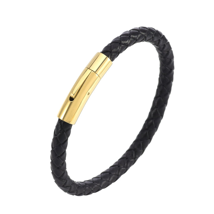 Valor Leren Vlechtarmband | Goud