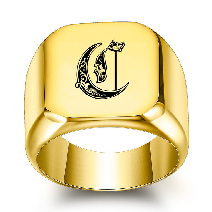 Classic Noble Initial Ring | Goud