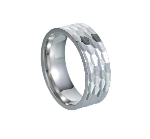 Varek Hammered Band Ring | Wit Goud