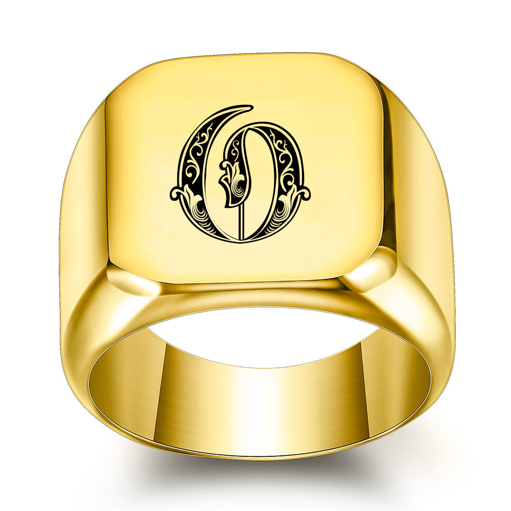 Classic Noble Initial Ring | Goud