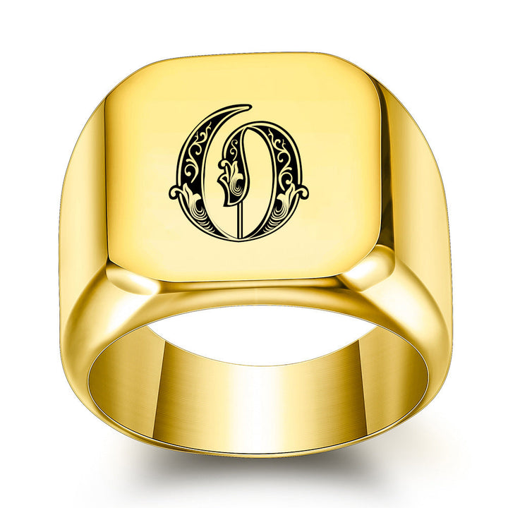 Classic Noble Initial Ring | Goud