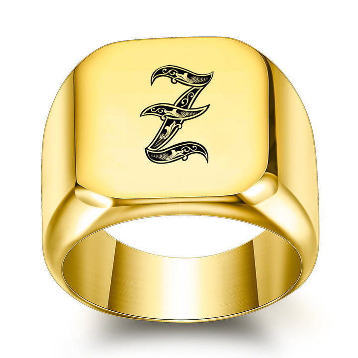 Classic Noble Initial Ring | Goud