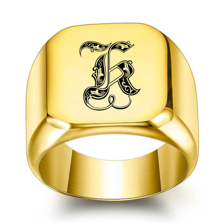 Classic Noble Initial Ring | Goud