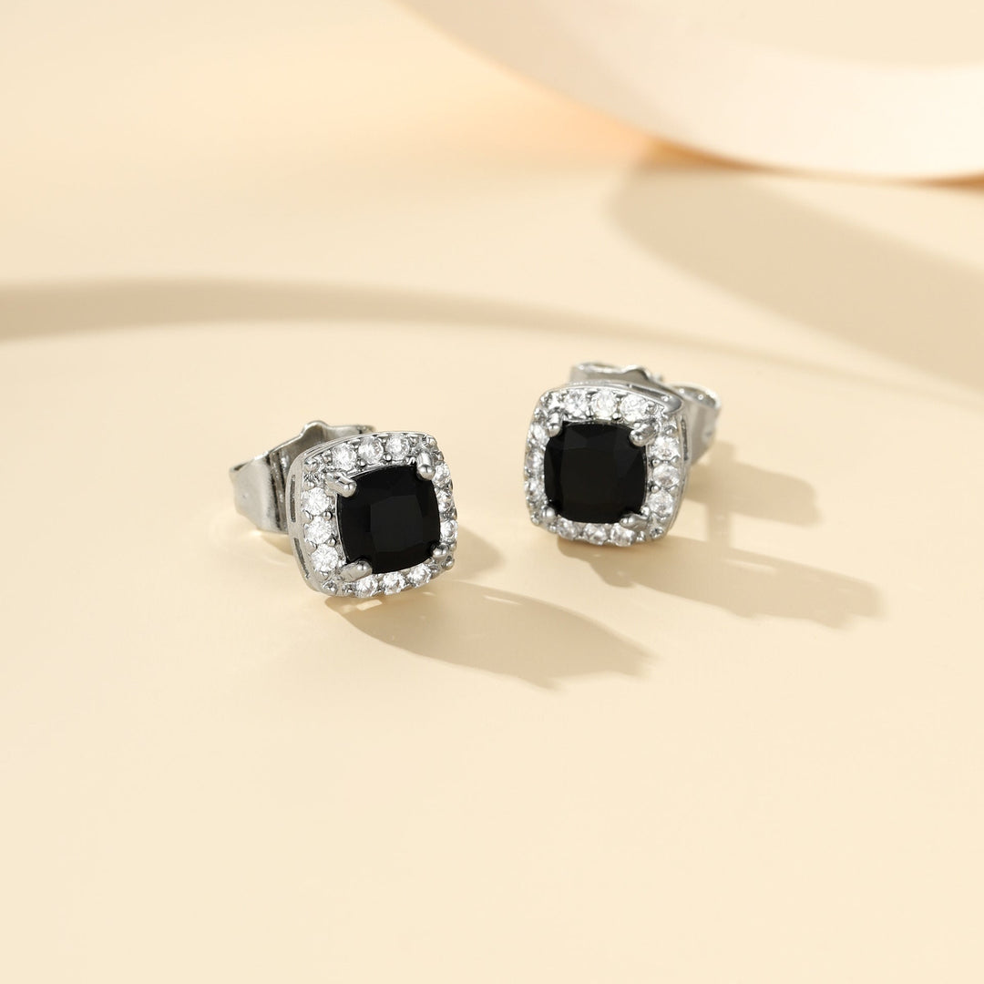 Midnight Royale Stud Oorbellen | Wit Goud