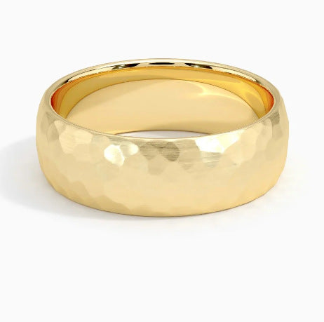 Elric Textured Core Ring | Wit Goud
