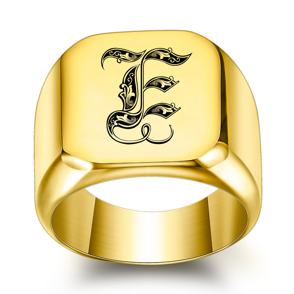 Classic Noble Initial Ring | Goud