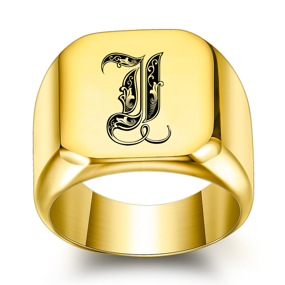 Classic Noble Initial Ring | Goud