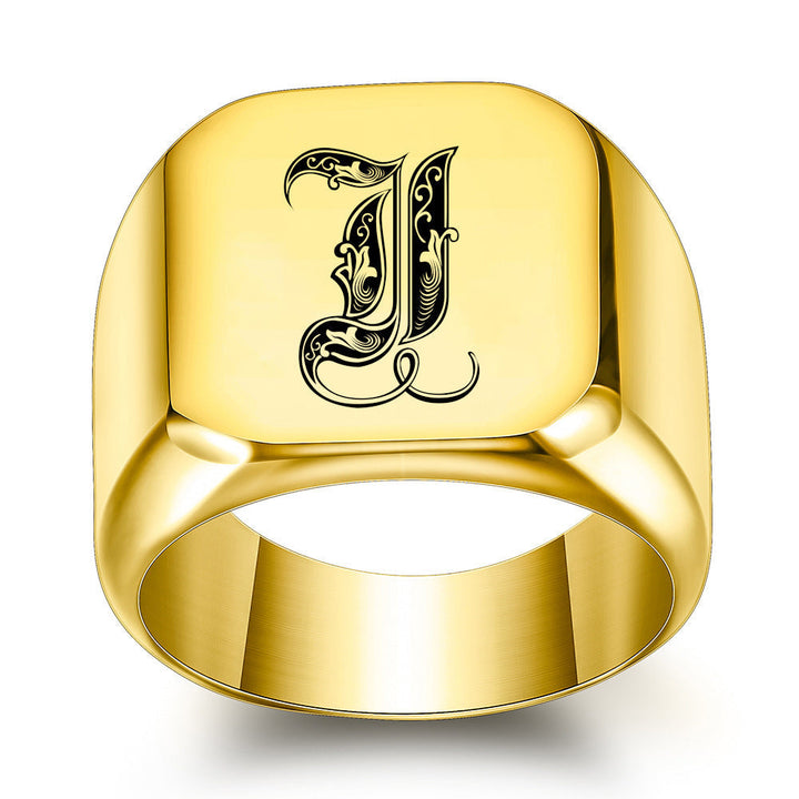 Classic Noble Initial Ring | Goud