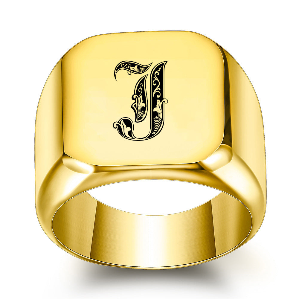 Classic Noble Initial Ring | Goud