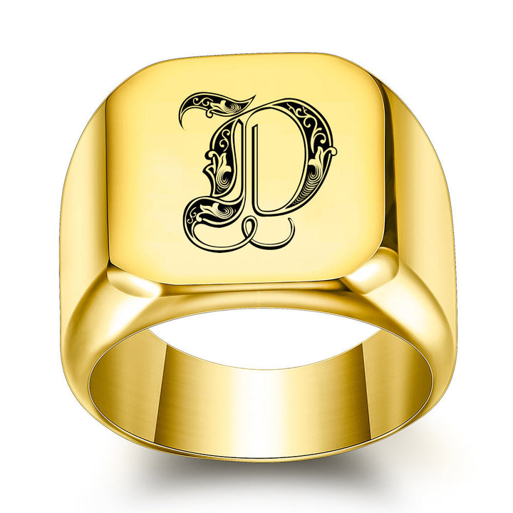 Classic Noble Initial Ring | Goud