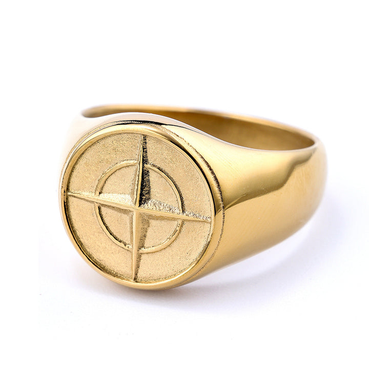 Classic Compass Signet Ring | Wit Goud