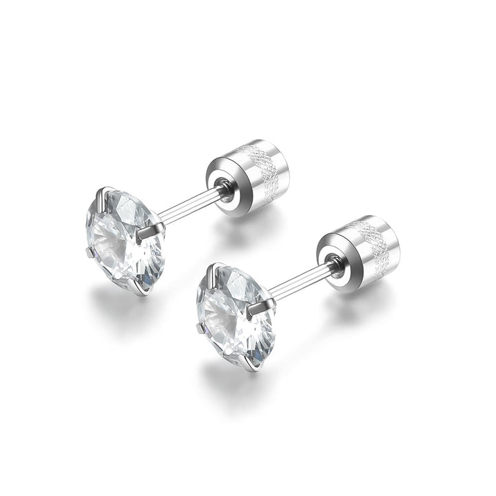Klassieke Solitaire Oorbellen | Wit Goud